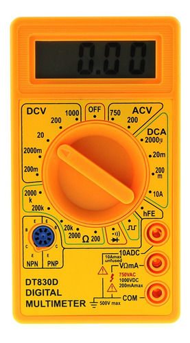 Probador De Voltaje, Multímetro Digital Dt-830d Con Zumbador