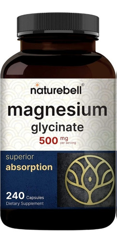 Magnesio Glicinato 500mg 240 Capsulas Alta Absorción Usa