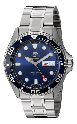 Orient Mako Ray New Model Diver Azul Faa02005d Fotos Reales Color Del Fondo Azul Color De La Malla Acero Cepillado Color Del Bisel Azul