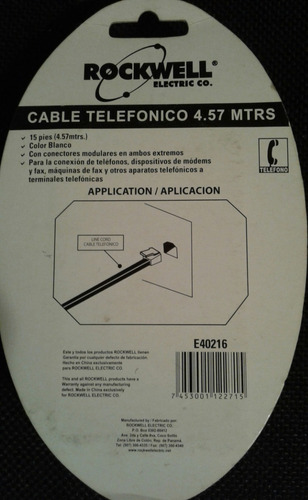 Cables Para Telefonos Rj11, 15 Pies