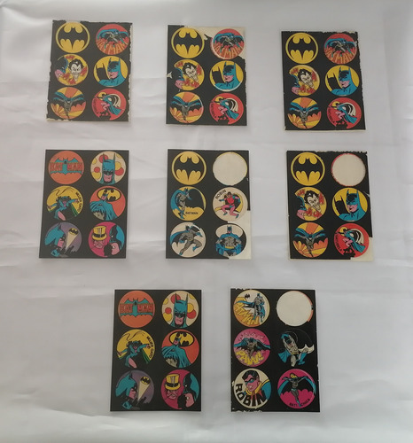 Batman Set De 8 Planillas De Calcomanias Vintage Sticker 80s
