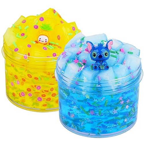 Jelly Cube Crunchy Slime Kit - 2 Pack Clear Crunchy Sli...