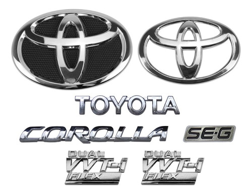 Emblemas Toyota Corolla Seg Dual Vvt-i Flex Logo Mala Grade