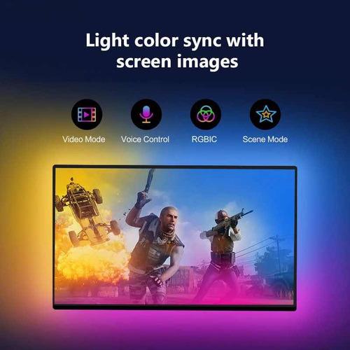 Luces Led Interactivas Sincronizan C/ Pantalla De 75-85 Pulg Rgb