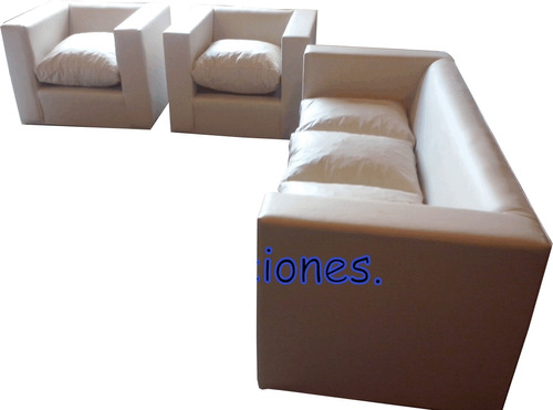 Sillon 3 Cuerpos + 2 Sillones De 1 Cuerpo En Ecocuero !!!