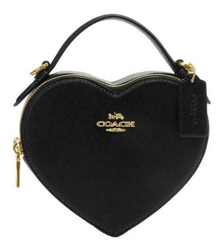 Bolsa Coach Corazon Negro Para Mujer Elegante Color Gold/Black Color de la correa de hombro Dorado/Negro Diseño de la tela Liso