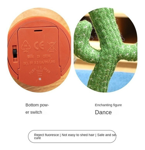 Cactus Bailarín Peluche Con Repetidor De Voz Y Música