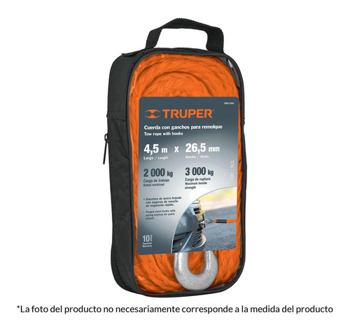 Cuerda Con Gancho Para Remolque 3.5mt Truper 18345