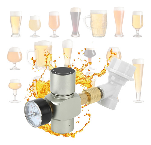 Cargador De Gas Con Regulador De Co2 Para Cerveza Homebrew,