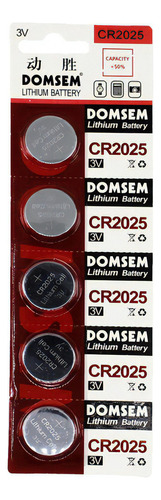 Pilas Baterias Domsem Cr2025 Tamaño Botón 3 Voltios Paquete De 5 Unidades 
