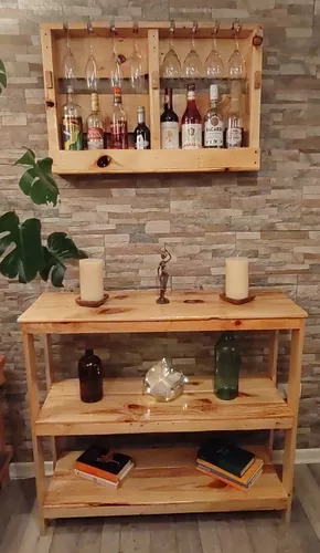 Mini Bar Rústico Arrebol Pallet