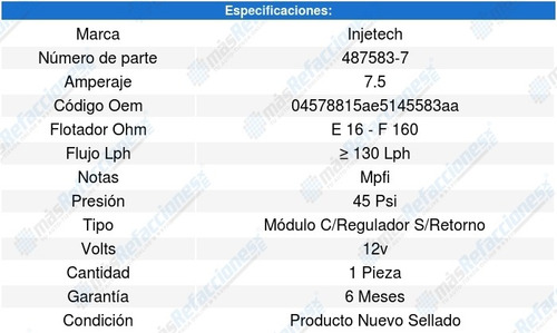 Modulo Bomba Combustible Durango 6cil 3.6l 11-19 8156427