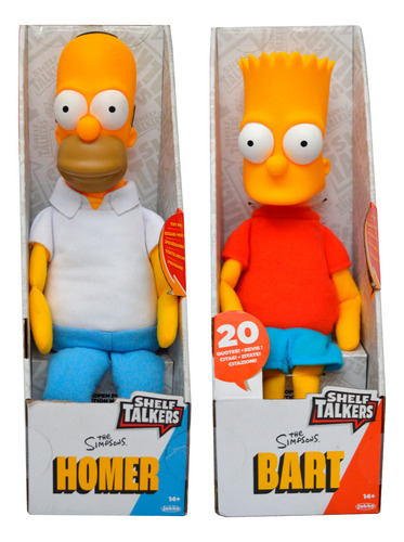 Peluches Parlantes Bart & Homero Shelf Talkers The Simpsons