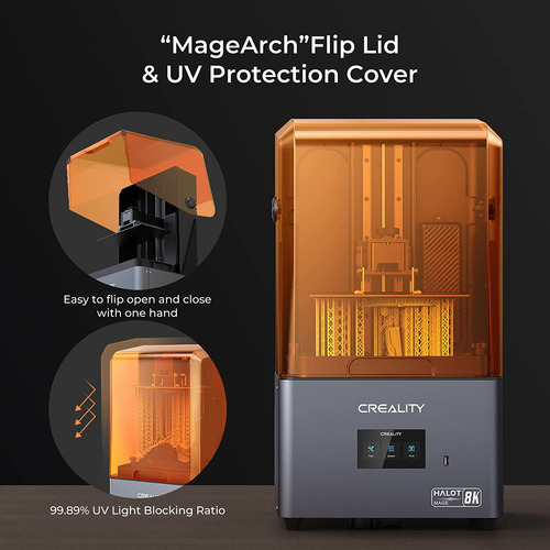 Impresora 3D Creality Halot Mage color gris y naranja 127V con tecnología de impresión SLA