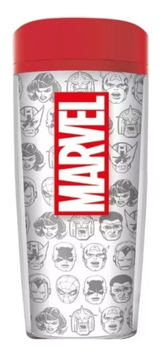 Taza Con Tapa 533 Ml Marvel / Avengers Original Y Oficial