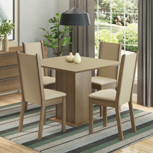 Juego De Comedor Madera 4 Sillas