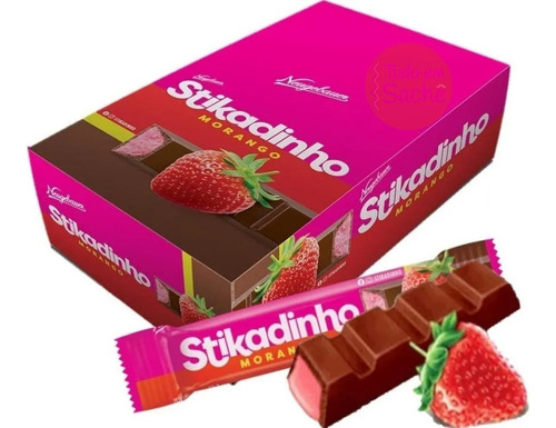 Chocolate Stikadinho Morango Neugebauer Chocolates 12g- 32un