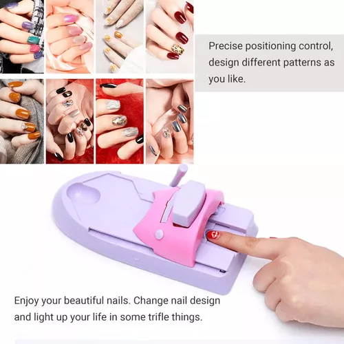 Máquina Para Colorir Unhas Com 6 Placas De Aço Estampadas