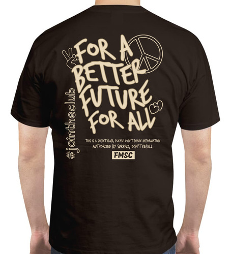 Camiseta Marrón 'for A Better Future For All' Diseño Espalda