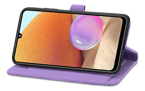 B Funda De Piel Con Tarjetero Y Soporte For Samsung