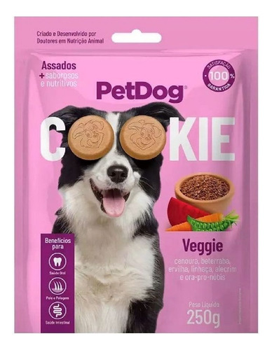 Biscoito Petisco Para Cães Pet Dog Cookie Veggie 250g