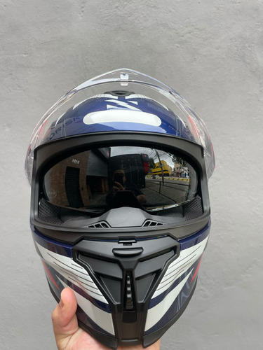 Capacete Norisk Strada 2 St C/ Óculos Solar Branco Azul