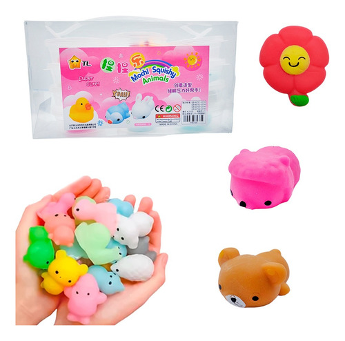 12 Pz Mini Squishy Animalitos Juguete Antiestres Sensorial 