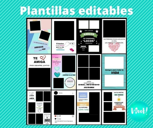Kit X 12 Plantillas Editables En Power Point Día Del Amigo