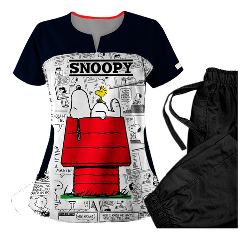 Uniformes Medico  Anti Fluido Estampado Snoopy