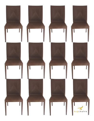 Cadeira Rattan Kit Com 12