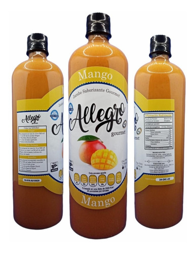 Jarabe Saborizante Mango 1 Lt Allegro Ingredients