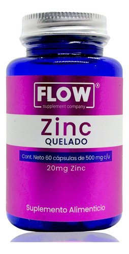 Zinc Quelado 200 Mg 60 Cápsulas De 500 Mg Flow