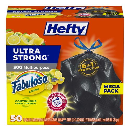 Hefty Bolsas De Basura Grandes Multiusos, Ultra Fuertes, Col