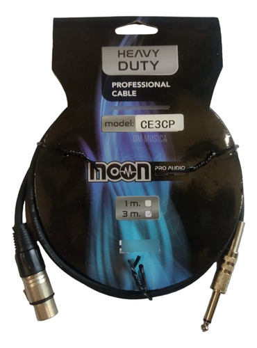 Cable Microfono Canon Plug 3 Metros Moon Ce3cp Sonido Prof.