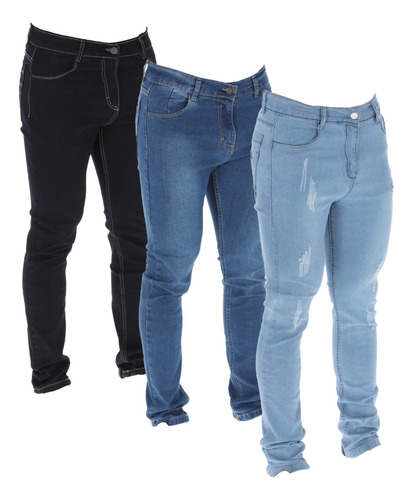 Pack De 3 Jeans Skinny Stretch Para Hombre Casuales De Moda 