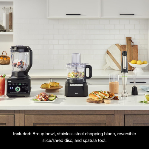 Procesador De Alimentos Braun Fp3101bk Easy Prep De 8 Tazas,