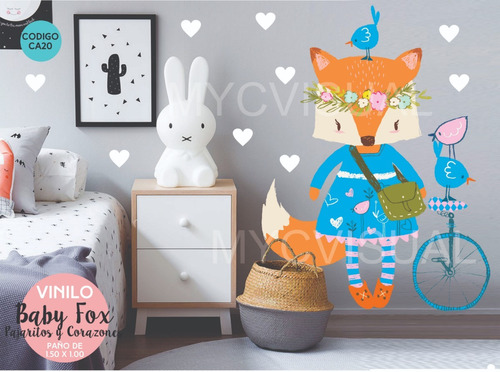 Vinilos Decorativos Para Pared Infantiles Baby Fox 150x100