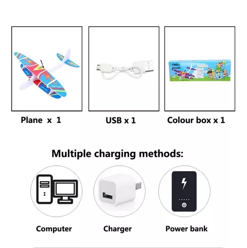 Avião Elétrico Montável Isopor Luz Led Yj-016 Vários Modelos