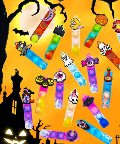 Set De 3 Llaveros Popy Halloween Al Azar 