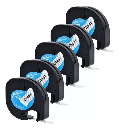 5pcs Dymo Letratag Lt 91201 Cinta De Etiquetas De Plástico