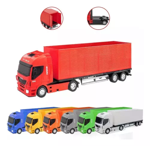 Caminhão De Brinquedo Carreta Caçamba Iveco Hi Way Miniatura - R$ 62