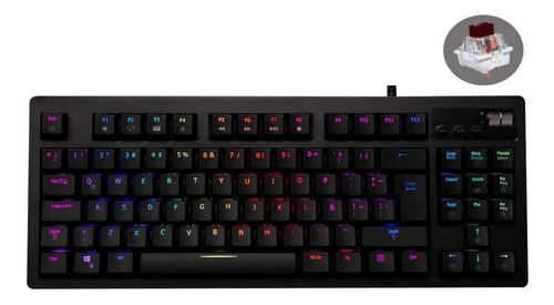 Teclado Gamer Mecánico Vsg Quasar Rgb Tkl Multimedia Brown