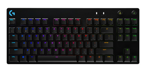 Teclado gamer Logitech Pro Series G Pro QWERTY GX Blue Clicky inglés US color negro con luz RGB
