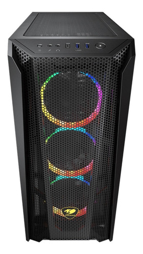 Imagen 2 de 6 de Gabinete Gamer Cougar Mx660 Mesh Rgb Media Torre Negro