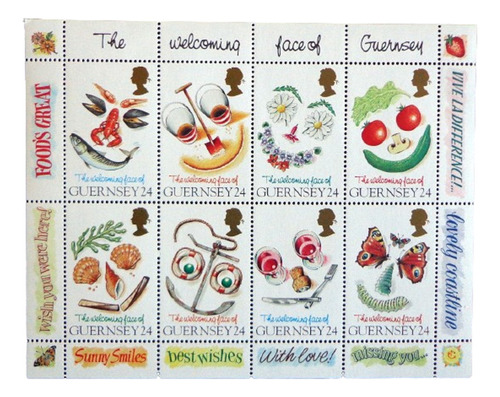 Guernsey, Bloque Sc. 550a Atractivos Zona 95 Mint L8567