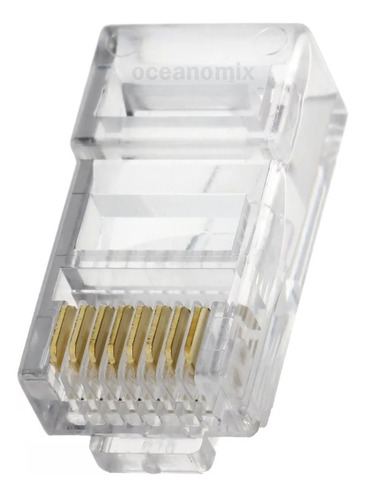 Pacote C/500 Conector Rj-45 Cat5e Com Banho De Ouro O Melhor