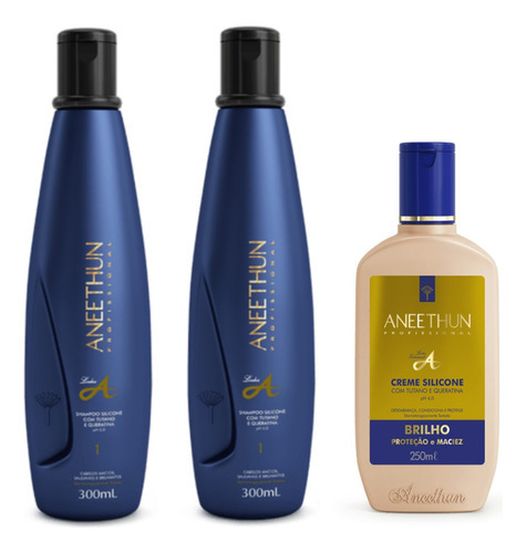 Kit Aneethun Linha A 2 Shampoos 300ml + Creme 250ml