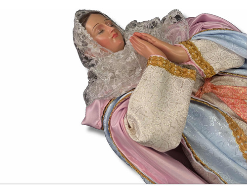Figura De  Virgen Maria Dormicion 90cm Vestida