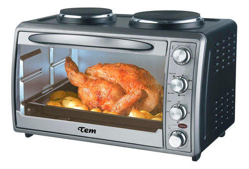 Horno Eléctrico Tem 42l 2000w Con Grill + 2 Hornallas Loi