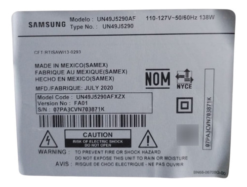 Main Samsung Un49j5290af / Un49j5290afxzx (Usado)